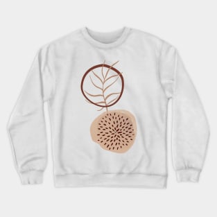 Minimal Modern  Abstract  Circle Shapes  leave  Warm Tones  Desig Crewneck Sweatshirt